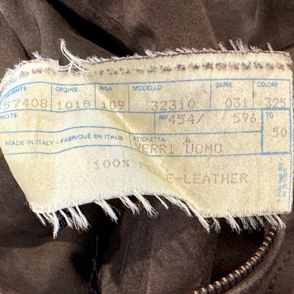 Men's Italian Verri Uomo Vintage Brown Suede Jacket - Picture 12 of 13